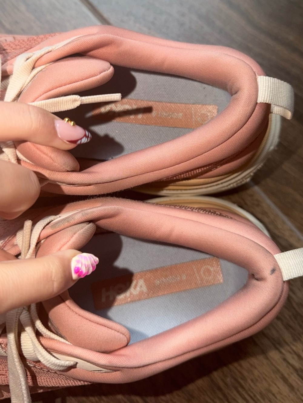 Hoka Women's Rose and Tan Cushioned Running Sneakers - Picture 4 of 10